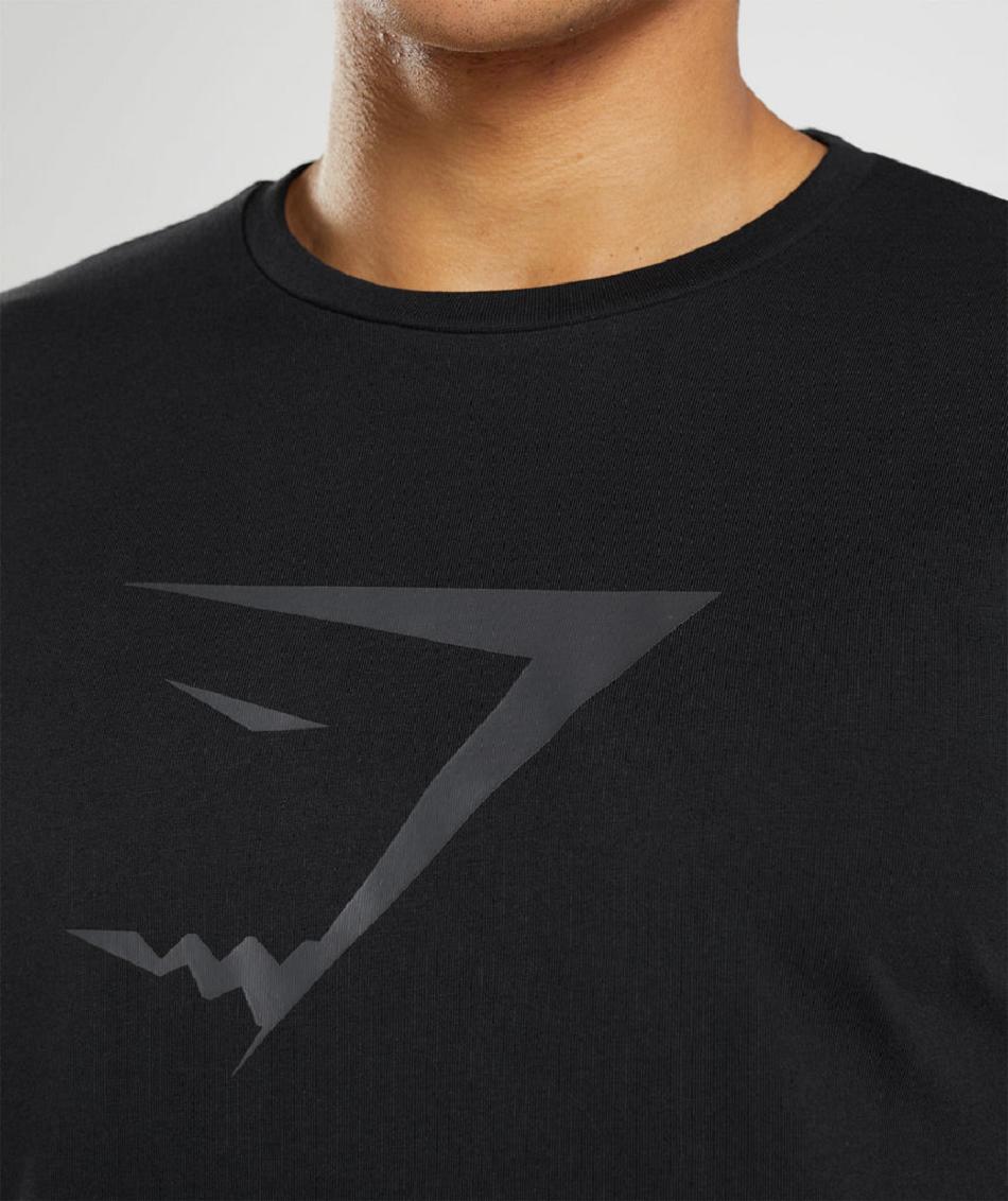 Gymshark Sharkhead Infill Muške T Shirts Crne | HR 2499KOR